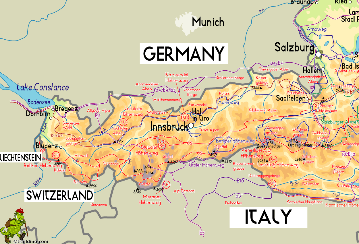 Hiking Map of Austria SW