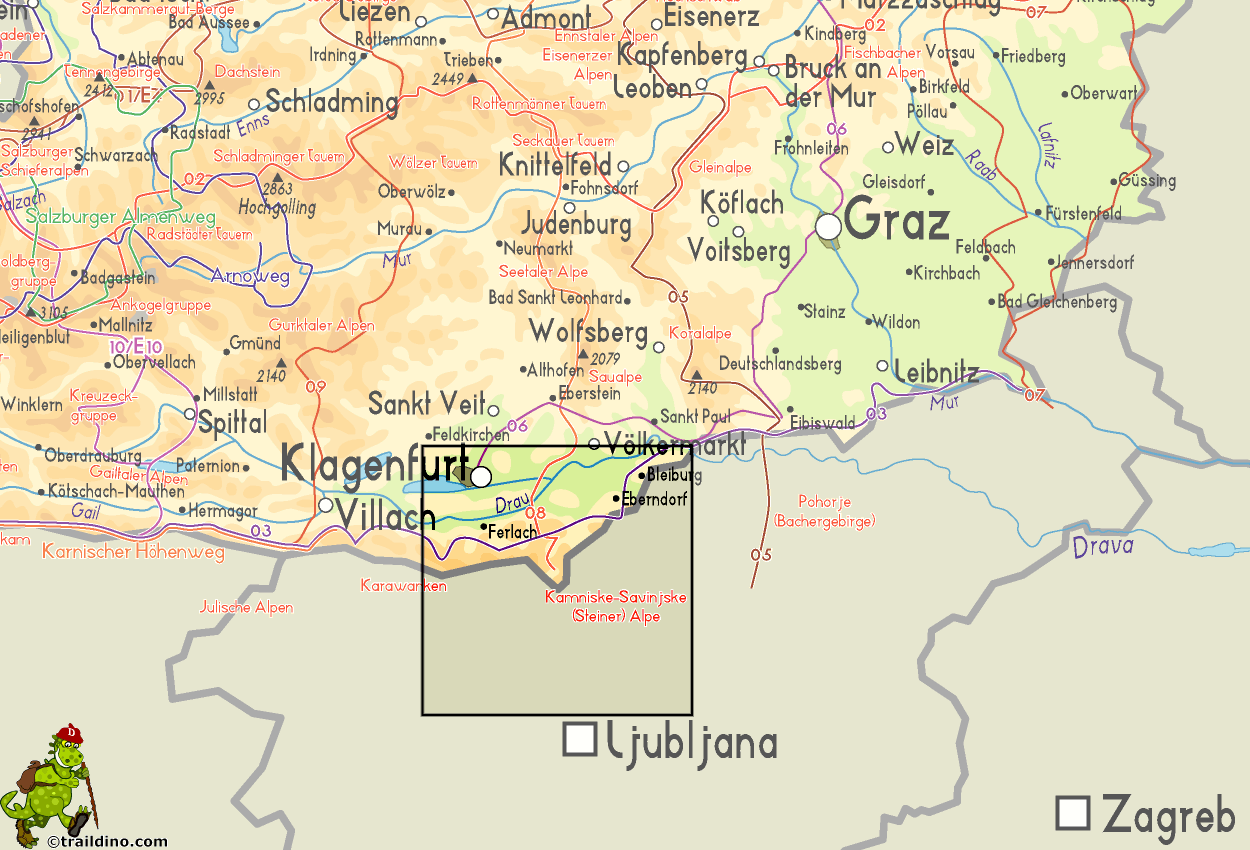 Map Steiner Alpe