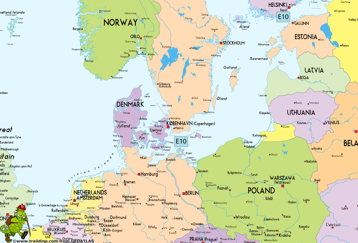 Map European Long Distance Trail E10