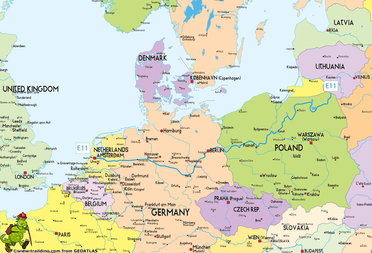 Map European Long Distance Trail E11