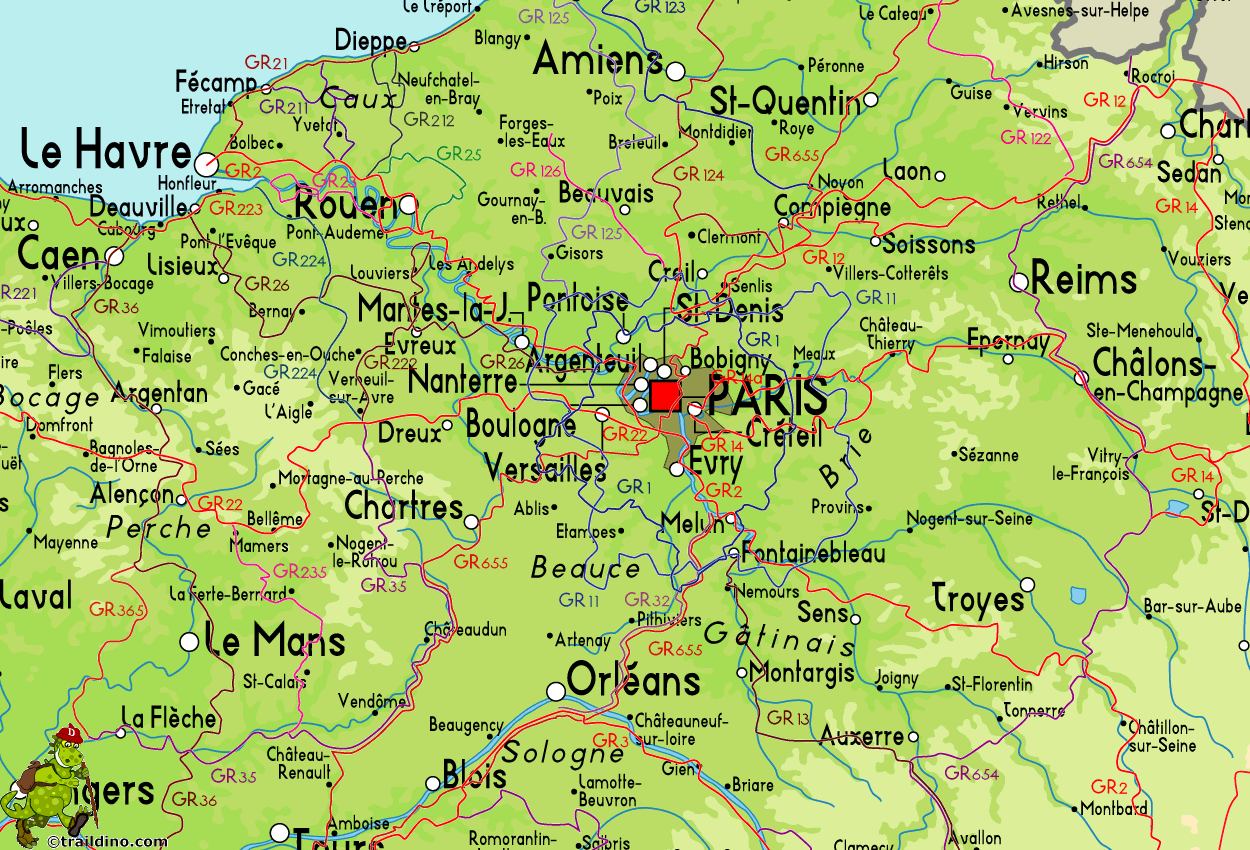 Hiking Map of Ile de France