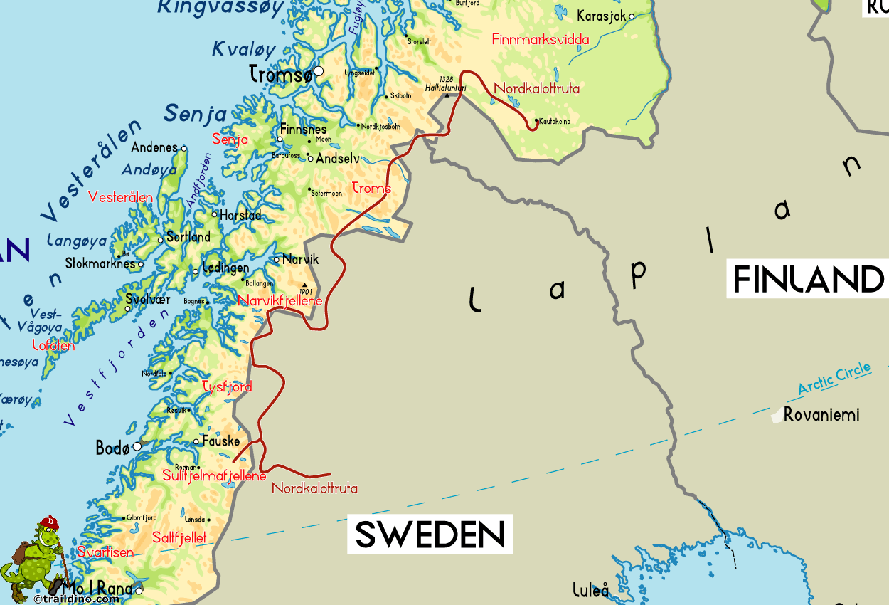 Map of Nordkalottleden