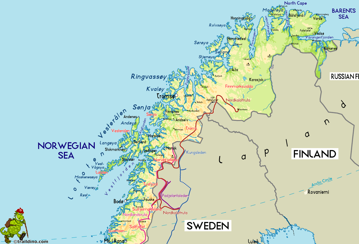 Map of Norway North