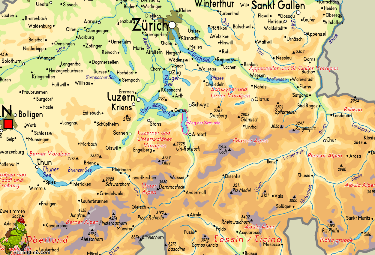 Map Weg der Schweiz