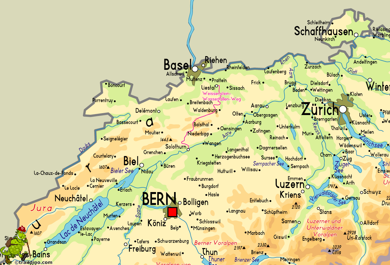 Map Weissenstein Wasserfallen Weg